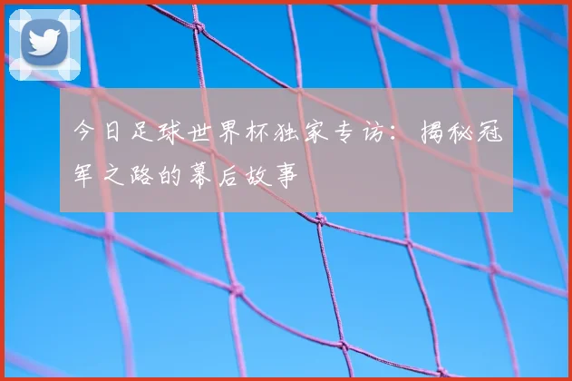 今日足球世界杯独家专访：揭秘冠军之路的幕后故事